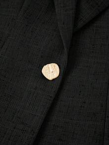 Ellevyn 女士优雅商务西装外套，百搭通勤夹克（带衬里），秋冬 - 黑色 - 查看 4