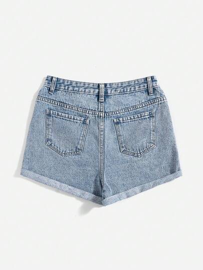Short en jean droit