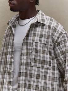 Musero Relaxed Tailored Checked Long Sleeve Shirt Spring Summer Vacation Holiday Smart Streetstyle - White - View 5