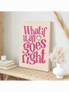 1件套精美房间装饰画 - 如果一切都顺利呢？- 学院风房间装饰海报 - 墙面艺术装饰 - 无框帆布画，生日毕业礼物 - 彩色 - 查看 4