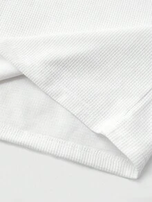 ROMWE MEN Men's KPOP Gothic Cross Print Waffle Fabric Pullover Sweatshirt, Suitable For Everyday Wear, Autumn/Winter - White - View 4