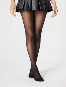 Goth Medias de red sólidas - Negro - Ver 2