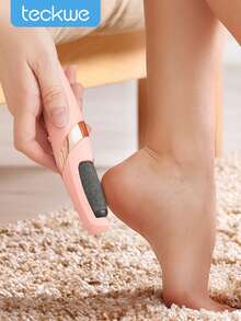 1 件电动脚锉，USB 充电式脚部老茧去除器，配有 2 种速度的替换滚轮和 LED 灯，专业硬皮去除器足部护理工具，适用于脚跟开裂、老茧和死皮，适合男性和女性去除脚上的干燥皮肤和死皮