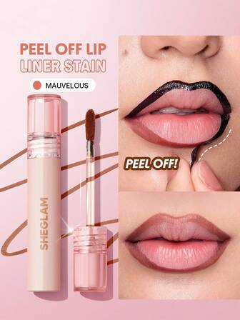 SHEGLAM Fall In Line Peel Off Lip Liner Stain-Mauvelous Henna Brand Beauty Makeup Face Paint Cosmetic For Women Girls Perfect For Fall Winter Ideal For Y2K Fancy Fashion Suitable For Birthday Christmas Present Party Ready Best Color