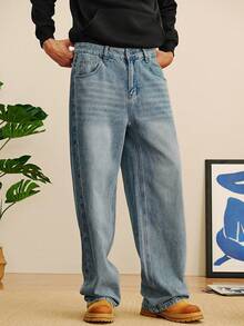 Whitmere Men's Jeans Pants, Urban Casual Grunge Goth Y2K Versatile Fashion Personalized Street Hip Hop Distressed, Spring Summer - Blue - View 5
