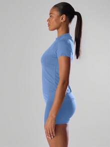 Musera Sport Áo thun thể thao tay ngắn màu trơn, quần short chạy bộ, quần hoạt động thoải mái, thích hợp cho tập luyện thể dục, câu lạc bộ chạy bộ, padel, tennis, pickleball, tập gym mùa hè. - Màu xanh lam - Xem 4