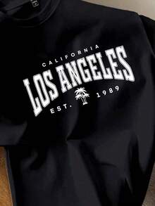 Manfinity Joysei 男士休闲印花圆领短袖T恤 - 黑色 - 查看 3