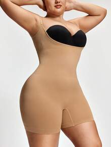 SHAPORA 1 chiếc áo định hình ngực hở eo Apricot Seamless cỡ lớn cho nữ - Màu be - Xem 1