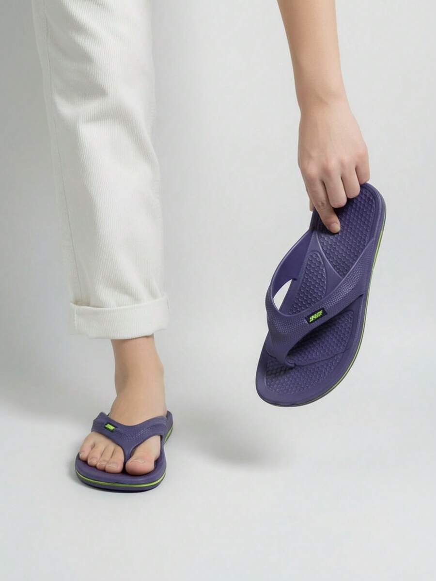 Sandalia unisex deportiva EVA punta abierta sin cordones suela antideslizante estilo casual para alberca y gimnasio chancla ligera - Morado - Ver 1