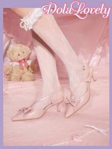 Dola Lovely Women's Fashionable Red Thin Strap Pointed Toe High Heels - Pink - View 3