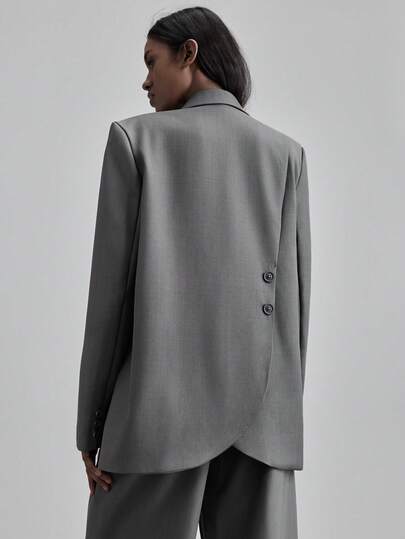 Ontre Women's Loose Fit Blazer, Business Casual Office Wear, Low-Key Vintage Style, Urban Commute Office Attire, Elegant Autumn/Winter