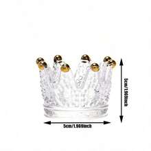 Joivida 1 件欧式创意皇冠玻璃烛台装饰首饰架 - 浪漫小玻璃烛台摆件，适用于客厅、卧室、圣诞节、情人节 - 彩色 - 查看 12