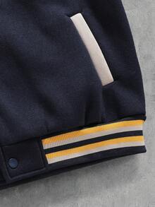 Coolqubz 2件套青少年男童时尚海军蓝和卡其色针织夹克搭配黑色印花裤，面料柔软舒适，适合跳舞、郊游、户外旅行、上学等各种场合。刺绣图案夹克，印花设计裤子，时尚酷炫的青少年服装套装 - 黑色 - 查看 6