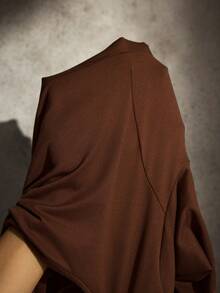 Cheriluna Maternity Solid Color Backless Pearl Decor Maxi Mermaid Hem Long Sleeve Tight Maternity Photoshoot Dress