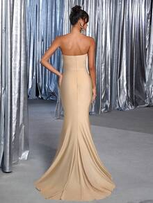 Glamrae Formal Evening Gown (Heavily Embellished) - Apricot - View 2
