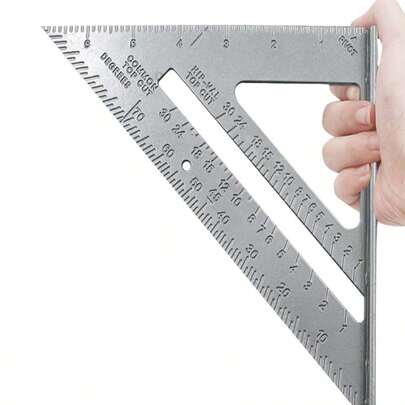 1pc Aluminum Alloy Triangle Layout Tool, Professional Silver Multi-Purpose Triangle Ruler For Engineer