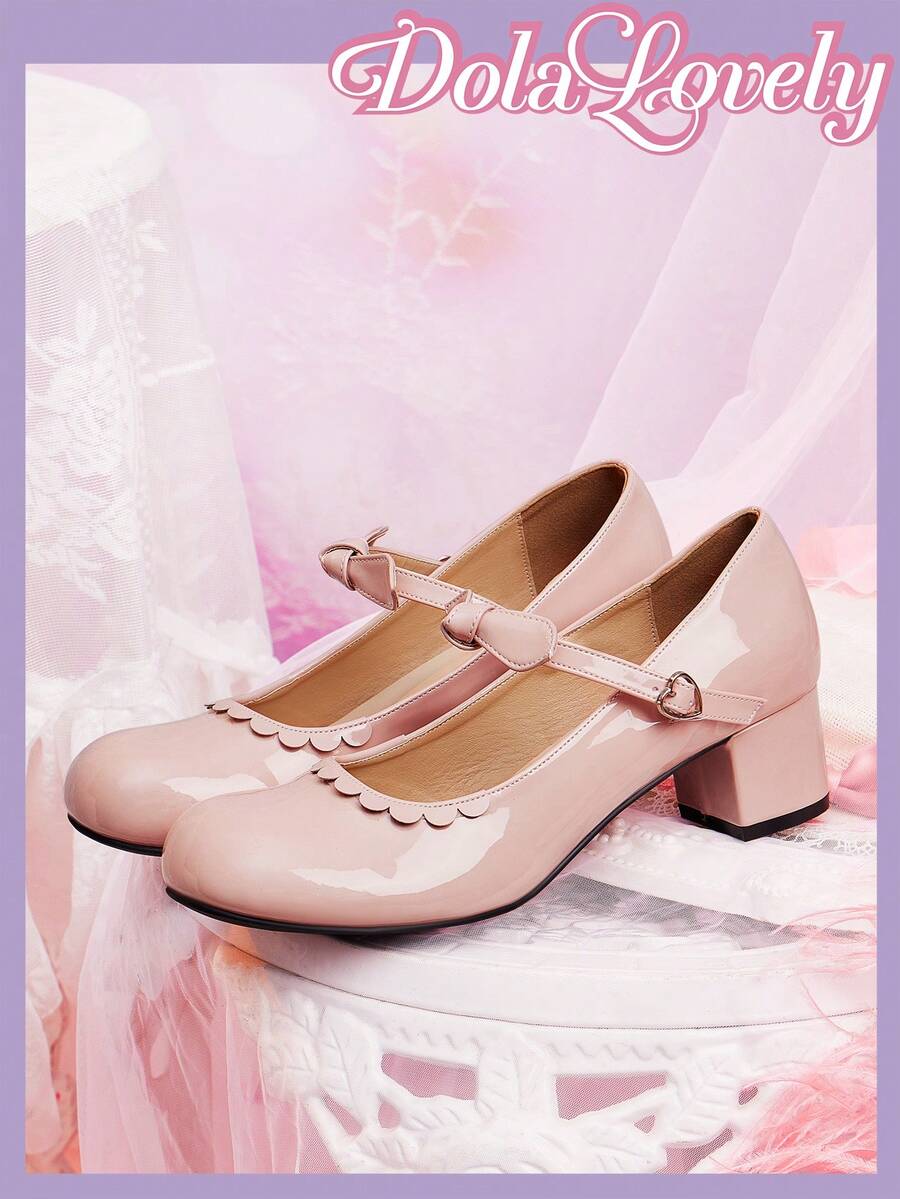 Dola Lovely Giày cao gót Mary Janes đính nơ thanh lịch, vẻ ngoài nữ tính - Hồng - Xem 1