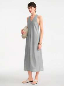 Aalyst Vestido elegante y minimalista sin mangas para mujer