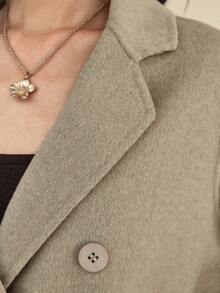 Dazy-Less 女士优雅时尚羊毛混纺夹克，休闲商务风，加厚短裤，秋冬女式外套