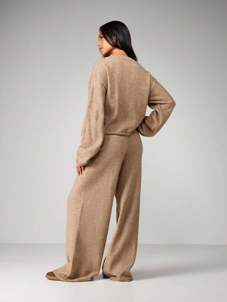 MISSGUIDED Set coordinato oversize in maglia, maglione chunky e pantaloni da lounge, outfit invernale comodo e abbinato