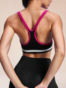 Core Rhythm Seamless Sports Yoga Tank Top/Contrast Trim/Slim Fit, Designed For Outdoor Running, Yoga, Pilates And Gym Workouts. Lightweight, Stretchy, Comfortable. Can Be Worn As A Base Layer Or Standalone, Ideal For Training Color Block Workout Set Active Wear Sports Bras