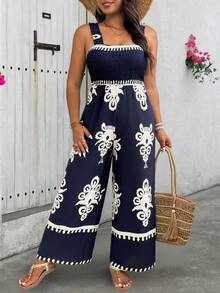 SHEIN PETITE 大码女式休闲细肩带连体裤