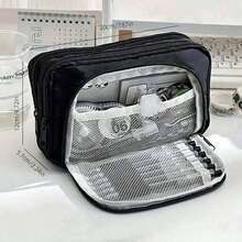 1Pc Macaron Large Pencil Case Pouch ,INS Stationery Bag, Portable Handheld Pencil Case Bag , Cosmetic Bag, For Teens Office,&School Supplies Back To School,Pencil Pouch,School Bag - 彩色 - 查看 11