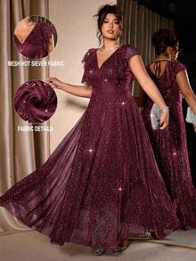 Cravure 永不过时，古怪优雅系列（Woe Is Me Vibes）（星期三美学）2025 新款优雅荷叶边袖连衣裙，适合返校、毕业典礼、节日、情人节、音乐节、母亲节、万圣节、感恩节、复活节、国庆节、庆典、约会、派对、婚礼、户外旅行 - 紅色 - 查看 4