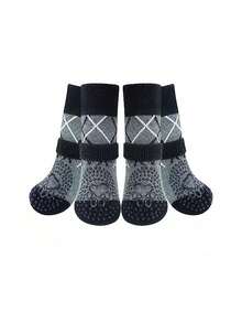 PETSIN 1 双宠物防滑袜，宠物脚套，防滑透气狗袜，户外狗鞋，宠物