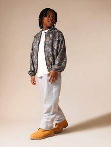 SUMWON Tween Boys Camo Windbreaker Jacket With Hood And Zip Closure Winter Fall Outdoor Casual Vacation - Multicolor - View 4