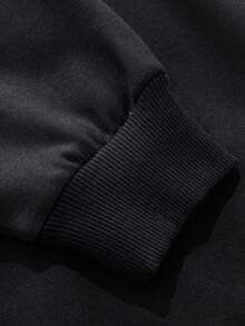 一件少女休闲简约风卫衣，适合秋季穿着，可爱芭蕾舞女孩手捧爱心咖啡印花宽松长袖卫衣，适合上学、休闲活动、秋冬季节和圣诞节穿着。 - 黑色 - 查看 5