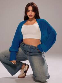 Rustia New Bat Wing Long Sleeve Women Cardigan Sweater Casual - Dusty Blue - View 7