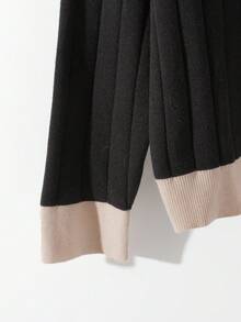 SHEIN Clasi Set aus farblich abgesetztem Langarmpullover und einfarbigem Rock in Übergröße - Aprikosenfarben - Übersicht 5