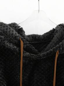 GlowEve CURVE 25件大码优质小众蓬松连帽卫衣，秋冬新品 - 黑色 - 查看 3