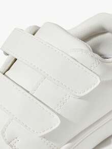 JNSQ 一双四季皆宜的女童白色PU基础休闲运动鞋，耐穿轻便。 - 白色 - 查看 10