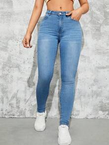 SHEIN ICON Plus Size Women's Fashion Versatile Slim Fit Ankle Pants