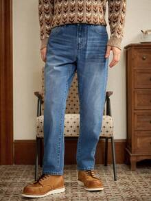 RivetRise Quần Jeans Denim Thêu Giặt Thường Ngày Cho Nam - Rửa trung bình - Xem 4