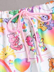 SHEIN Unity 1pc Women's Casual Loose Fit Wide Leg Pants With Elastic Waist, Soft Thermal Lined, Dopamine Family, Rainbow, Star, Balloon Prints, Versatile For Daily Wear, Dates, Autumn/Winter - Multicolor - View 4