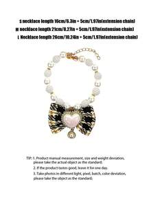 PETSIN 1. Pet Bow Tie Necklace; Pet Necklace; Pet Faux Pearl Necklace; Adjustable Neck Circumference; Cat Necklace; Dog Necklace; Pet Accessories; Pet.