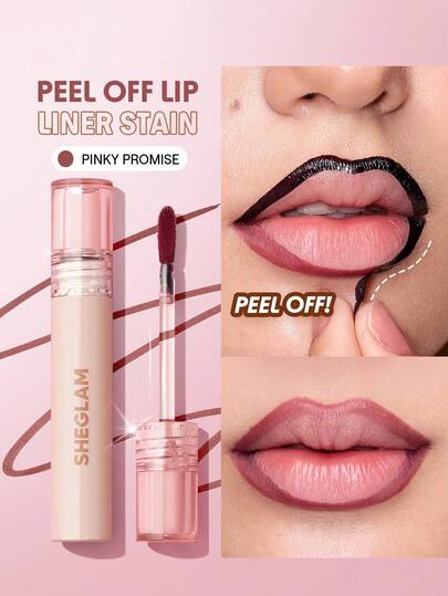 SHEGLAM Fall In Line Peel Off Lip Liner Stain-Pinky Promise Henna Brand Beauty Makeup Face Paint Cosmetic For Women Girls Perfect For Fall Winter Ideal For Y2K Fancy Fashion Suitable For Birthday Christmas Present Party Ready Best Color