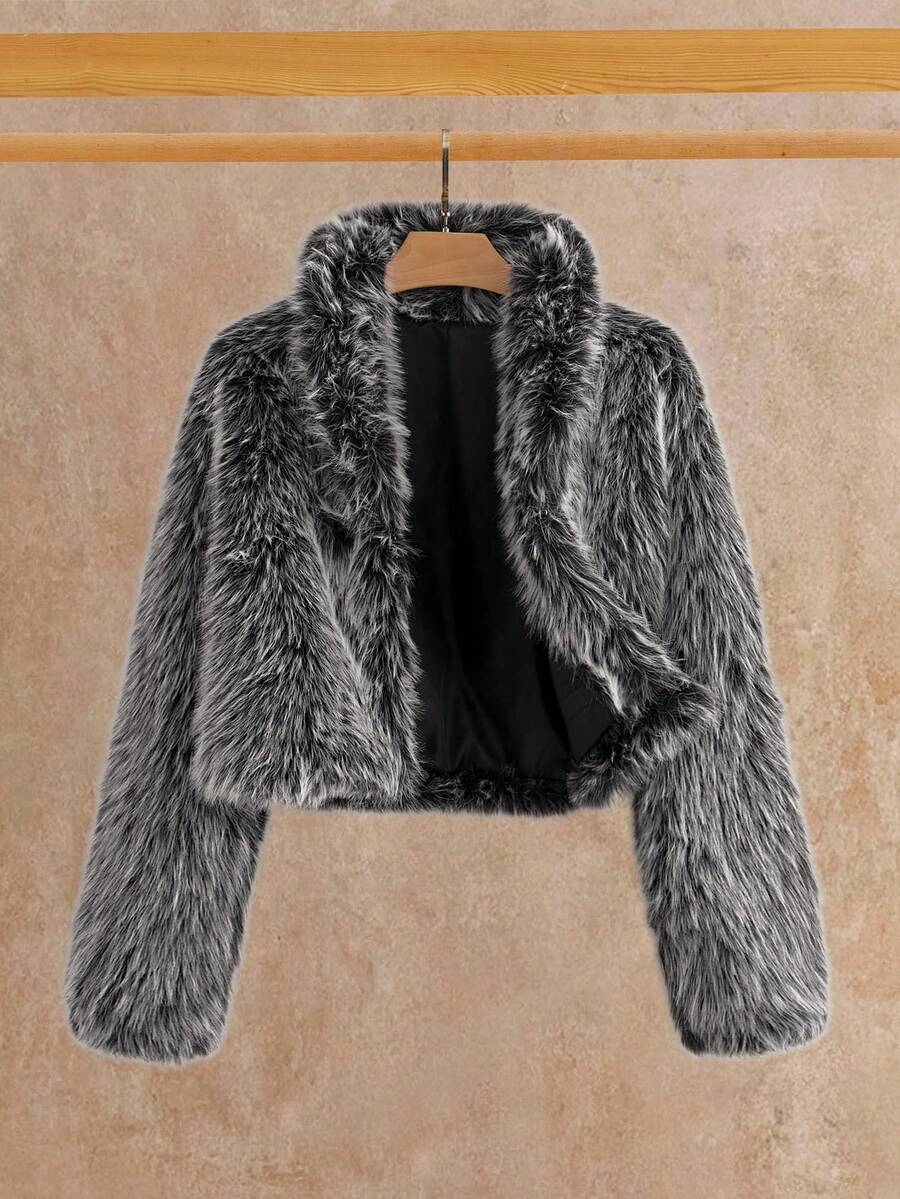 Manfinity NXTstreet Áo khoác nam tay ngắn/tay dài thời trang thu đông viền lông giả - màu đen - Xem 1