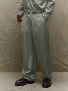 Musero Pantaloni sartoriali con piega frontale e gamba dritta, stile elegante, adatti per l'autunno e l'inverno