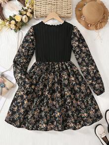 Emery Rose Kids Emery Rose Kids 少女 LUNE 花卉印花灯笼袖荷叶边下摆连衣裙，法式花卉，仙女裙，田园风，秋冬，少女 Dusty 花卉印花荷叶边袖荷叶边下摆连衣裙。宽松休闲圆领长袖荷叶边下摆中长连衣裙，可爱动物图案，适合度假和上学日常，姐妹装，母女搭配。 - 黑色 - 查看 6
