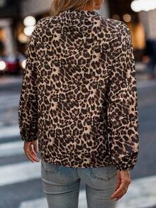 Weeklong 大码女式豹纹撞色蕾丝休闲衬衫 - 彩色 - 查看 2