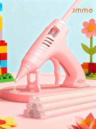 JMMO Pistola de silicona caliente inalámbrica, pistola de silicona inalámbrica recargable por USB, con 10 barras de silicona, apta para manualidades DIY, reparaciones de arte y del hogar