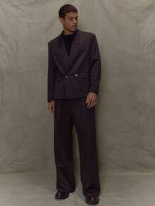 Musero 结构化单排扣定制西装外套套装上衣（仅限秋冬） - 咖啡棕 - 查看 1