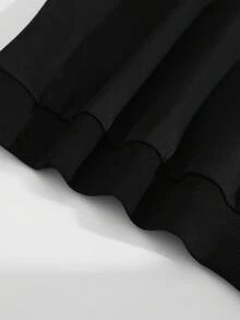 Franclia Women's Casual Rhinestone Distressed Decor Round Neck Pullover Sweatshirt