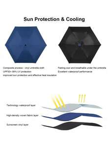 Mini Popular Multi-Color Folding Portable Mini Pocket Umbrella Multifunction UV Protection Folding Umbrella Portable UPF50+ Sun Protection Umbrella For Daily For Outdoor Adventure Travel Sports Beach Picnic Camping - Beige - View 8