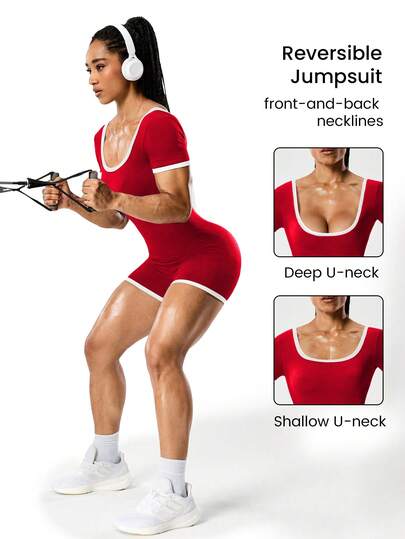 Gameset SHEIN Sport 女式夏季紧身无缝运动连体衣