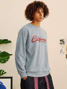 Open Phase 男士秋冬休闲街头风格加州图案印花运动衫和喇叭裤两件套服装 - 彩色 - 查看 4